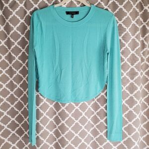 Robert Rodriguez Turquoise Blue Cropped Long Sleeve Top S